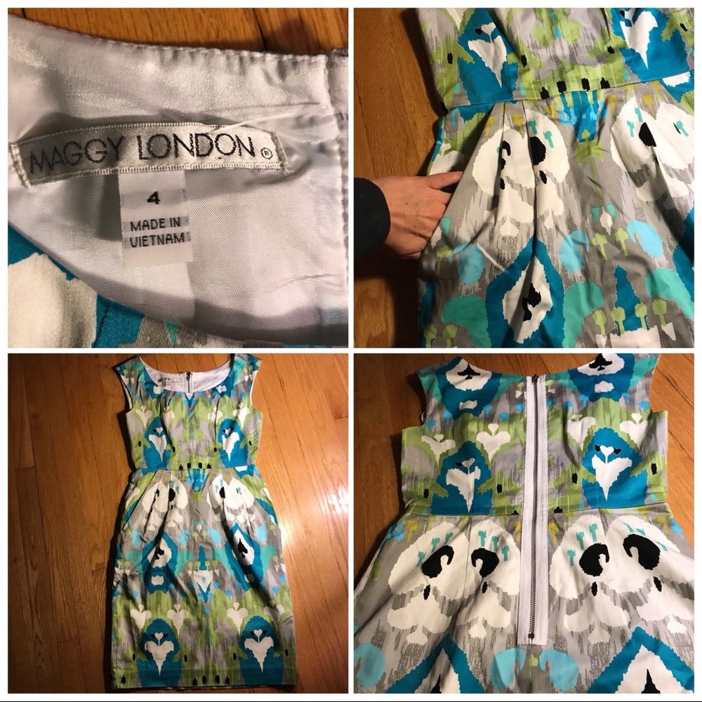 Gorgeous Maggy London dress - Art pattern Sz 4